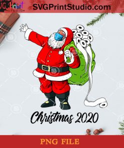 Santa With Face Mask And Toilet Paper Christmas 2020 PNG, Noel PNG, Merry Christmas PNG, Christmas PNG, Pandemic 2020 PNG, Santa Claus PNG, Santa Hat PNG, Santa PNG, Toilet Paper PNG, Facemask Digital Download