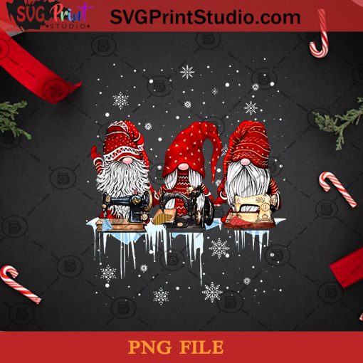 Sewing Garden Gnomes Snowflake Christmas PNG, Christmas PNG, Noel PNG, Merry Christmas PNG, Gnomie PNG, Snowflake PNG Digital Download