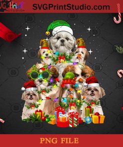 Shih Tzu Dog Christmas Tree PNG, Christmas PNG, Noel PNG, Dog PNG, Shih Tzu PNG, Santa Hat PNG, Christmas Tree PNG, Pine PNG Digital Download