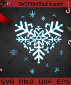 Snowflakes SVG, Christmas SVG, Noel SVG, Merry Christmas SVG, Heart Shaped Snowflakes SVG Cricut Digital Download, Instant Download
