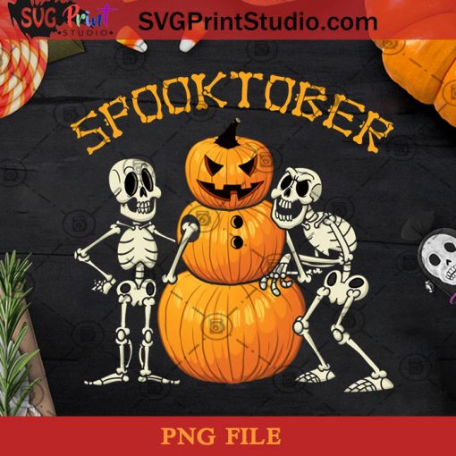 Spooktober PNG, Halloween PNG, Spooky PNG, October 31st PNG, Skeleton PNG, Pumpkin Snowman PNG Digital Download
