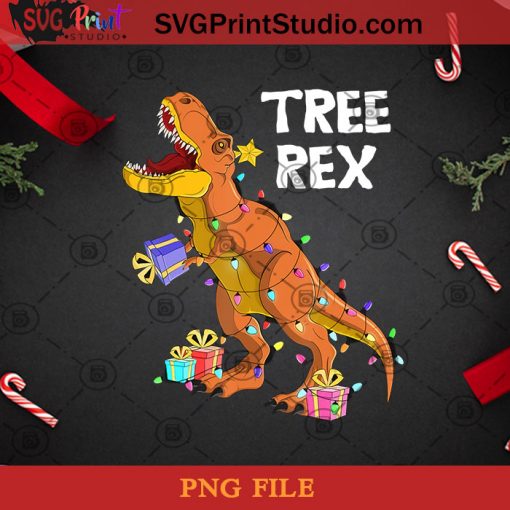 Tree Rex PNG, Noel PNG, Merry Christmas PNG, Christmas PNG, Rex Diosaur PNG, Diosaur PNG, Gift PNG, Light PNG Digital Download