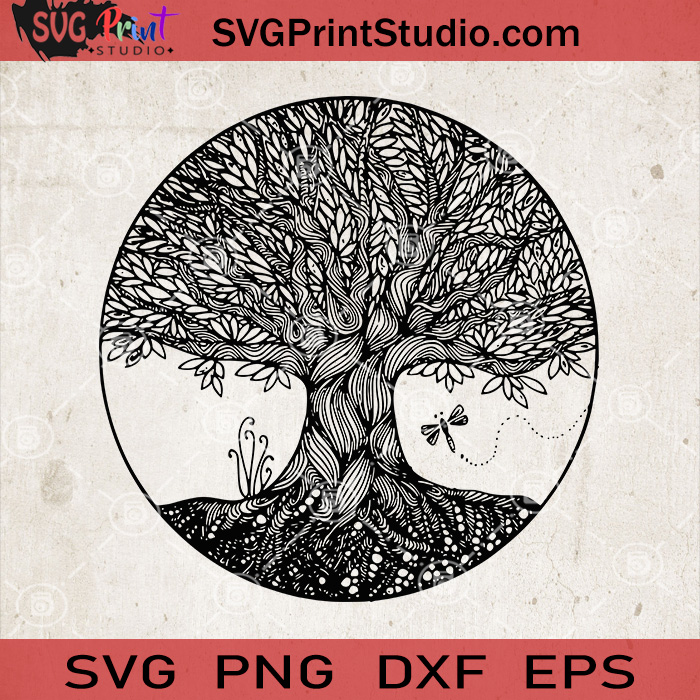Download Tree Of Life Zentangle Svg Tree Mandala Svg Gypsy Boho Tree Svg Svg Print Studio