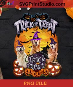 Trick Or Treat Golden Retriever PNG, Golden ReTriever PNG, Halloween PNG, Dogs PNG, Pumpkin PNG Digital Download