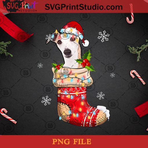 Whippet In Socks Christmas Dog Lovers PNG, Noel PNG, Merry Christmas PNG, Christmas PNG, Whippet PNG, Dog PNG, Sock PNG, Santa Hat PNG Digital Download