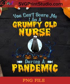 You Can't Scare Me I Am A Grumpy Old Nurse PNG, Nurse PNG, Halloween PNG, Pandemic PNG Digital Download