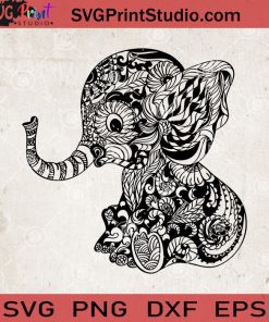 Baby Elephant svg, Mandala elephant svg, Cute elephant svg, Elephant Zentangle SVG