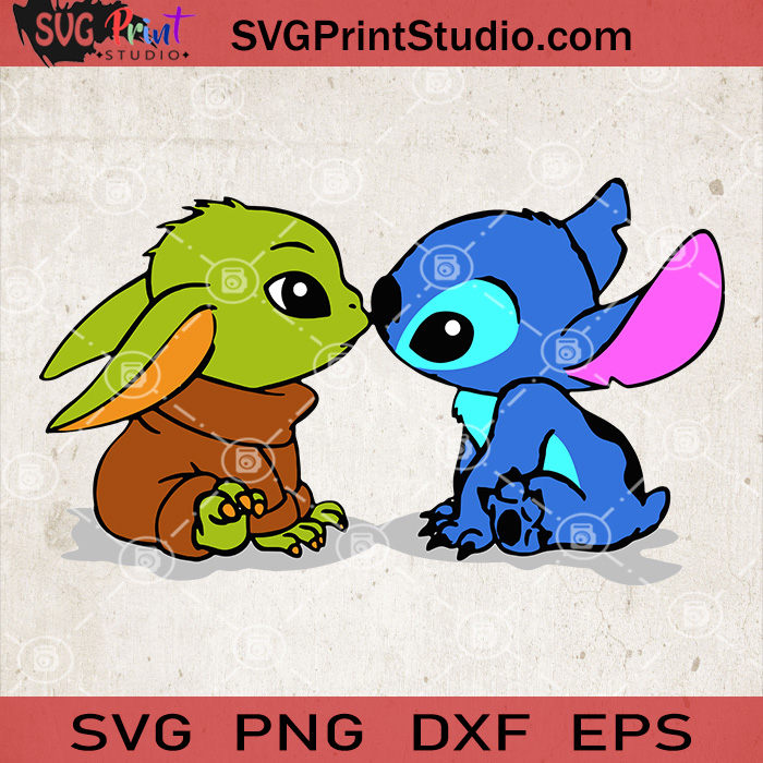 Buy Too cute Baby Yoda And Baby Stitch Svg Png files