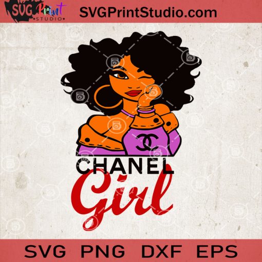 Chanel Girl SVG, Black Girl Fashion SVG, Black Woman Chanel SVG, Afro Queen SVG