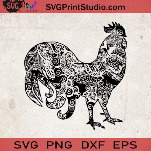Chicken Mandala SVG, Chicken Zentangle SVG, Animals Farm Mandala SVG