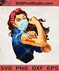 Strong Woman Tattoo Arm DHL Express SVG, Woman Transport SVG, Coronavirus SVG