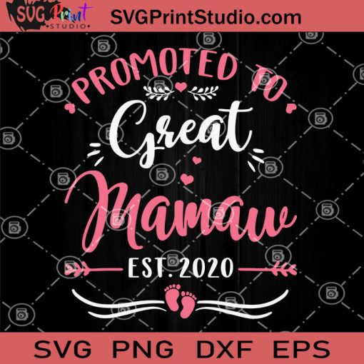 Promoted To Great Mamaw EST 2020 SVG, First Mother's Day SVG