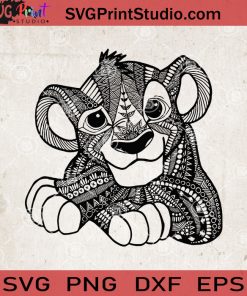 Lion King Mandala SVG, Simba Zentangle Mandala SVG, Disney Lion King SVG