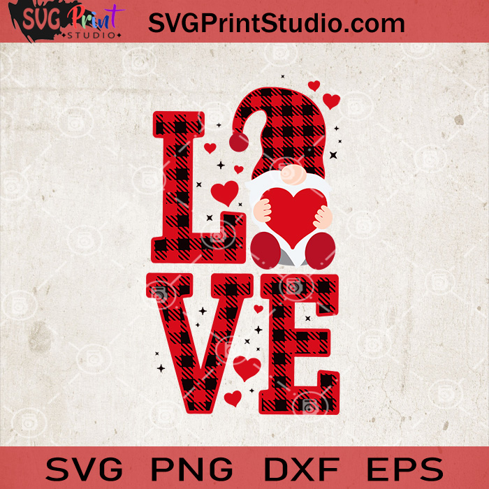 Download Buffalo Plaid Love Gnomies Valentine Svg Heart Gnome Valentine Svg Svg Print Studio