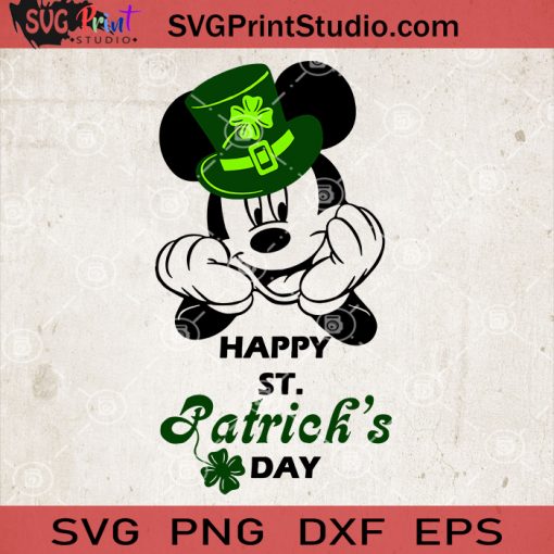 Mickey Happy St.Patrick's Day SVG, Disney Irish Day SVG, Mickey Clover SVG