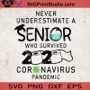 Never Underestimate A Senior Who Survived 2020 Coronavirus Pandemic SVG
