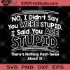 No I Didn't Say You Were Stupid I Said You Are Stupid There's Nothing Past-Tense About It SVG, About The Stupidity SVG, Funny Saying SVG