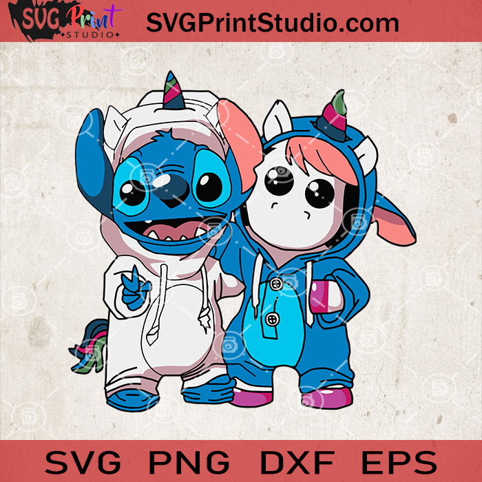 Baby Stitch And Baby Unicorn Cosplay Svg Sticth Svg Unicorn Svg Svg Print Studio