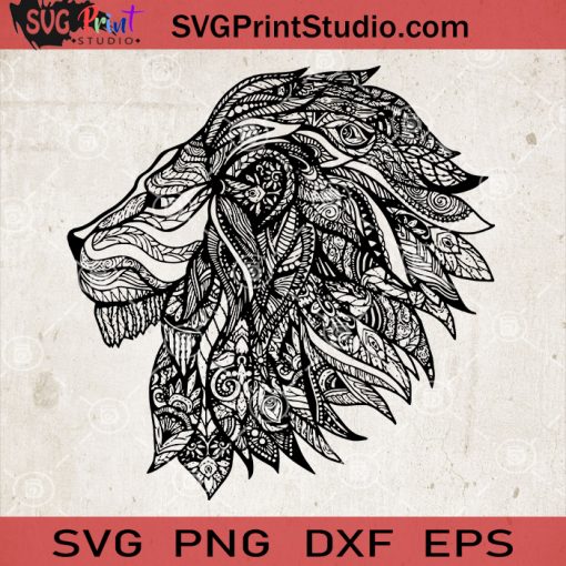 Lion Mandala SVG, Tiger Mandala SVG, Zentangle Lion SVG, Animals Mandala SVG