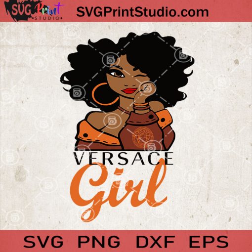 Versace Girl SVG, Versace Fashion SVG, Black Woman Versace SVG, Afro Queen SVG