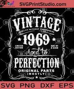 Vintage 1969 Aged To Perfection Original Parts SVG, 1969 SVG