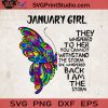 Butterfly January Girl SVG, Butterfly Girl SVG, Hippie SVG EPS DXF PNG Cricut File Instant Download