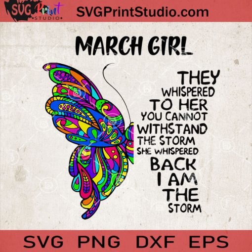 Butterfly March Girl SVG, Butterfly Girl SVG, Hippie SVG EPS DXF PNG Cricut File Instant Download