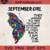 Butterfly September Girl SVG, Butterfly Girl SVG, Hippie SVG EPS DXF PNG Cricut File Instant Download