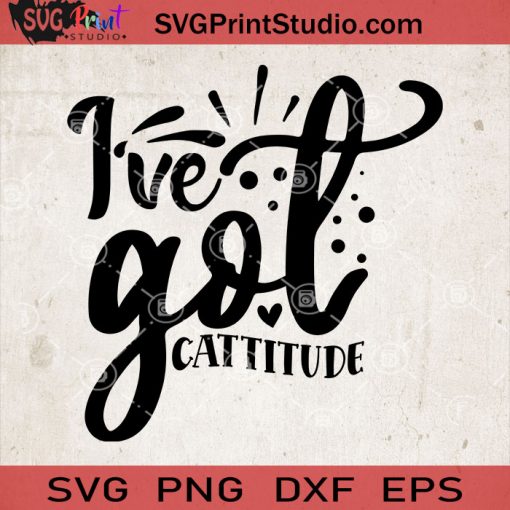 Ive Got Cattitude SVG, Baby SVG, Baby Lover SVG EPS DXF PNG Cricut File Instant Download