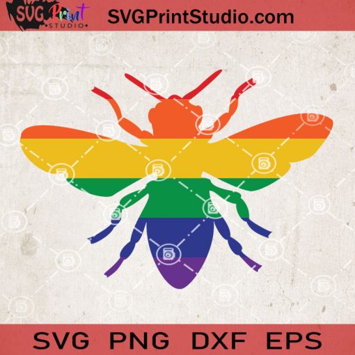 Pride Bee SVG, Bee SVG, LGBT SVG EPS DXF PNG Cricut File Instant Download