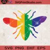Pride Bee Vertical SVG, Bee SVG, LGBT SVG EPS DXF PNG Cricut File Instant Download