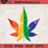 Pride Cannabis Vertical SVG, Cannabis SVG, LGBT SVG EPS DXF PNG Cricut File Instant Download