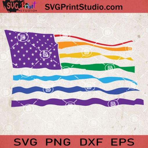 Pride Flag SVG, America Flag SVG, LGBT SVG EPS DXF PNG Cricut File Instant Download