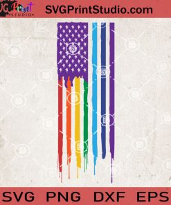 Pride Flag Ver SVG, America Flag SVG, LGBT SVG EPS DXF PNG Cricut File Instant Download