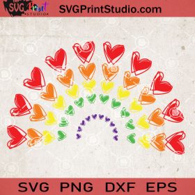 Pride Heart Rainbow SVG, Rainbow SVG, LGBT SVG EPS DXF PNG Cricut File ...