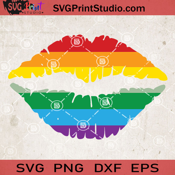 Lgbt Pride Lips, Svg Vector Illustrations - free svg files for cricut