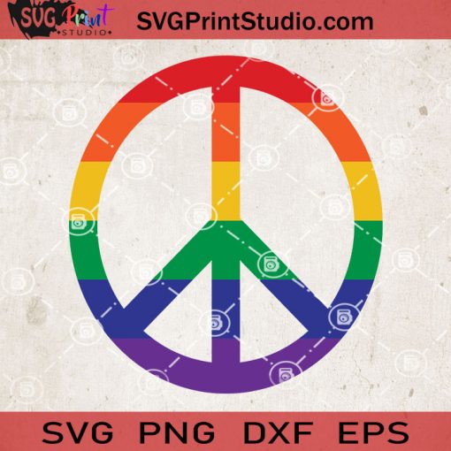 Pride Peace SVG, Peace SVG, LGBT SVG EPS DXF PNG Cricut File Instant Download