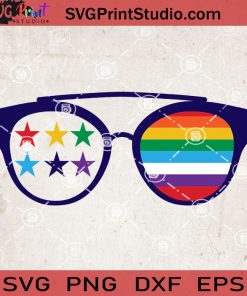 Pride Sunglasses SVG, Glasses SVG, Star SVG, LGBT SVG EPS DXF PNG Cricut File Instant Download