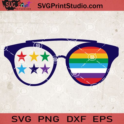 Pride Sunglasses SVG, Glasses SVG, Star SVG, LGBT SVG EPS DXF PNG Cricut File Instant Download