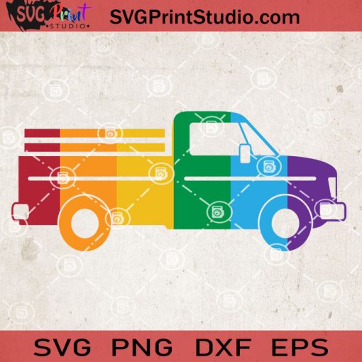 Pride Truck SVG, Truck SVG, LGBT SVG EPS DXF PNG Cricut File Instant Download