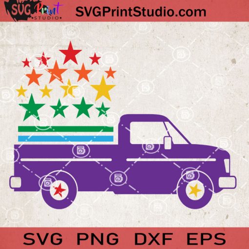 Pride Truck Star SVG, Truck SVG, Star SVG, LGBT SVG EPS DXF PNG Cricut File Instant Download
