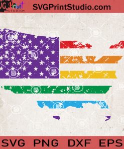 Pride USA Map Grunge SVG, Map SVG, America Map SVG, LGBT SVG EPS DXF PNG Cricut File Instant Download