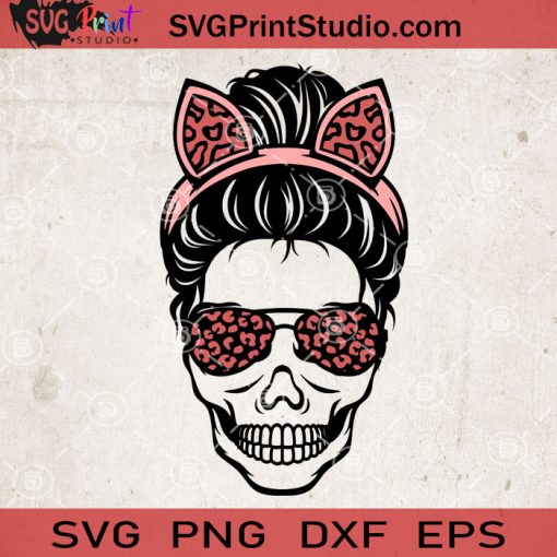 Layered Leopard Messy Bun SVG, Momlife SVG, Happy Mother's Day SVG EPS DXF PNG Cricut File Instant Download