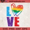 Pride Love Heart SVG, Heart SVG, LGBT SVG EPS DXF PNG Cricut File Instant Download