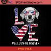 American Flag Love Golden-Retriever PNG, Happy Fathers Day PNG, Father PNG, Dad PNG Instant Download