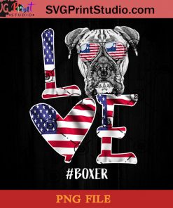 American Flag Love Boxer PNG, Happy Fathers Day PNG, Father PNG, Dad PNG Instant Download