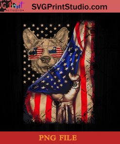 American Flag Corgi PNG, Happy Fathers Day PNG, Father PNG, Dad PNG Instant Download