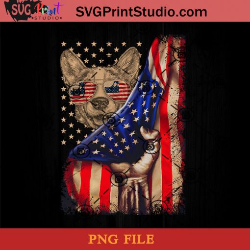 American Flag Corgi PNG, Happy Fathers Day PNG, Father PNG, Dad PNG Instant Download