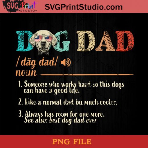 Dog Dad Golden-Retriever PNG, Happy Fathers Day PNG, Father PNG, Dad PNG Instant Download