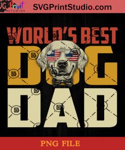 World's Best Dog Dad Golden-Retriever PNG, Happy Fathers Day PNG, Father PNG, Dad PNG Instant Download
